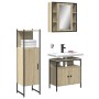 Sonoma oak plywood 3-piece bathroom furniture set by , Bathroom furniture - Ref: Foro24-3214756, Price: 231,96 €, Discount: %