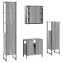 Sonoma gray plywood 4-piece bathroom cabinet set by , Bathroom furniture - Ref: Foro24-3214768, Price: 265,17 €, Discount: %