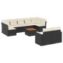 Gartensofa-Set 10-teilig mit schwarzen synthetischen Rattankissen von , Gartensets - Ref: Foro24-3256602, Preis: 653,74 €, Ra...