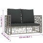 Set de muebles de jardín 2 pzas y cojines ratán sintético gris de vidaXL, Conjuntos de jardín - Ref: Foro24-46812, Precio: 18...