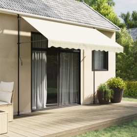 Cream fabric and steel retractable awning 300x150 cm by , Awnings - Ref: Foro24-368747, Price: 88,66 €, Discount: %