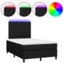 Boxspringbett mit Matratze und LED-Leuchten aus schwarzem Stoff 120x190 cm von , Betten und Lattenroste - Ref: Foro24-3270199...