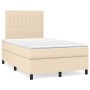 Cama box spring con colchón y luces LED tela crema 120x190 cm de , Camas y somieres - Ref: Foro24-3270216, Precio: 431,50 €, ...