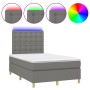 Cama box spring con colchón y LED tela marrón oscuro 120x190 cm de , Camas y somieres - Ref: Foro24-3270275, Precio: 417,67 €...