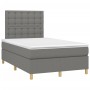 Cama box spring con colchón y LED tela marrón oscuro 120x190 cm de , Camas y somieres - Ref: Foro24-3270275, Precio: 417,67 €...