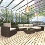 8-piece garden furniture set and brown synthetic rattan cushions by vidaXL, Garden sets - Ref: Foro24-46822, Price: 577,62 €,...