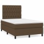 Cama box spring con colchón y LED tela marrón oscuro 120x190 cm de , Camas y somieres - Ref: Foro24-3270221, Precio: 428,41 €...