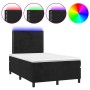 Cama box spring con colchón y LED terciopelo negro 120x190 cm de , Camas y somieres - Ref: Foro24-3270307, Precio: 410,50 €, ...