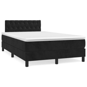 Box spring bed with mattress and LED black velvet 120x190 cm by , Beds and slatted bases - Ref: Foro24-3270173, Price: 380,76...