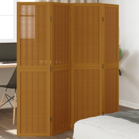 4-panel partition screen solid paulownia wood brown by , Room dividers - Ref: Foro24-358817, Price: 83,49 €, Discount: %