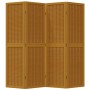 4-panel partition screen solid paulownia wood brown by , Room dividers - Ref: Foro24-358817, Price: 83,49 €, Discount: %