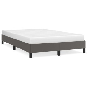 Gray synthetic leather bed frame 120x190 cm by , Beds and slatted bases - Ref: Foro24-379500, Price: 95,48 €, Discount: %