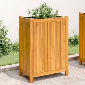 Planter with solid acacia wood lining 54x31x75 cm by , Pots and planters - Ref: Foro24-366433, Price: 83,68 €, Discount: %