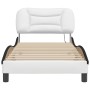 Estructura cama con LED cuero sintético blanco y negro 90x190cm de , Camas y somieres - Ref: Foro24-3213905, Precio: 178,35 €...