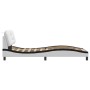 Estructura cama con LED cuero sintético blanco y negro 90x190cm de , Camas y somieres - Ref: Foro24-3213905, Precio: 178,35 €...