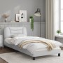 Estructura cama con luces LED cuero sintético blanco 90x200 cm de , Camas y somieres - Ref: Foro24-3213907, Precio: 175,16 €,...