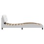 Estructura cama con luces LED cuero sintético blanco 90x200 cm de , Camas y somieres - Ref: Foro24-3213907, Precio: 175,16 €,...