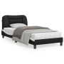 Estructura cama con LED cuero sintético negro blanco 90x200 cm de , Camas y somieres - Ref: Foro24-3213911, Precio: 158,72 €,...