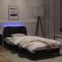 Estructura cama con LED cuero sintético negro blanco 90x200 cm de , Camas y somieres - Ref: Foro24-3213911, Precio: 158,72 €,...