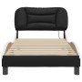 Bed frame with LED synthetic leather black white 90x200 cm by , Beds and slatted bases - Ref: Foro24-3213911, Price: 157,69 €...