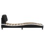 Estructura cama con LED cuero sintético negro blanco 90x200 cm de , Camas y somieres - Ref: Foro24-3213911, Precio: 158,72 €,...