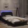 Bed frame with LED lights black synthetic leather 100x200 cm by , Beds and slatted bases - Ref: Foro24-3213913, Price: 161,87...