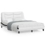 Estructura cama con LED cuero sintético blanco negro 120x200 cm de , Camas y somieres - Ref: Foro24-3213926, Precio: 210,66 €...