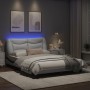 Estructura cama con LED cuero sintético blanco negro 120x200 cm de , Camas y somieres - Ref: Foro24-3213926, Precio: 210,66 €...