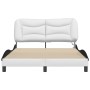 Estructura cama con LED cuero sintético blanco negro 120x200 cm de , Camas y somieres - Ref: Foro24-3213926, Precio: 210,66 €...