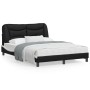 Estructura de cama luces LED cuero PE negro y blanco 140x190 cm de , Camas y somieres - Ref: Foro24-3213932, Precio: 225,21 €...