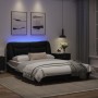 Estructura de cama luces LED cuero PE negro y blanco 140x190 cm de , Camas y somieres - Ref: Foro24-3213932, Precio: 225,21 €...