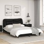 Estructura de cama luces LED cuero PE negro y blanco 140x190 cm de , Camas y somieres - Ref: Foro24-3213932, Precio: 225,21 €...