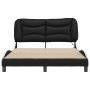 Estructura cama con LED cuero sintético negro blanco 140x200 cm de , Camas y somieres - Ref: Foro24-3213939, Precio: 230,01 €...