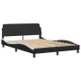 Estructura cama con LED cuero sintético negro blanco 140x200 cm de , Camas y somieres - Ref: Foro24-3213939, Precio: 230,01 €...