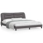 Bed frame with LED light gray synthetic leather 180x200 cm by , Beds and slatted bases - Ref: Foro24-3213951, Price: 250,99 €...