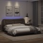 Estructura de cama con luz LED cuero sintético gris 180x200 cm de , Camas y somieres - Ref: Foro24-3213951, Precio: 273,18 €,...