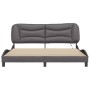 Estructura de cama con luz LED cuero sintético gris 180x200 cm de , Camas y somieres - Ref: Foro24-3213951, Precio: 273,18 €,...