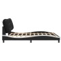 Estructura de cama con luz LED cuero PE negro blanco 180x200 cm de , Camas y somieres - Ref: Foro24-3213953, Precio: 250,34 €...