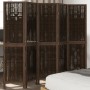 Dark brown paulownia wood 5-panel separator screen by , Room dividers - Ref: Foro24-358661, Price: 100,50 €, Discount: %