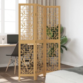 3-panel partition screen solid brown paulownia wood by , Room dividers - Ref: Foro24-358862, Price: 81,30 €, Discount: %