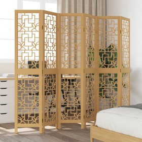 6-panel partition screen solid paulownia wood brown by , Room dividers - Ref: Foro24-358874, Price: 122,38 €, Discount: %