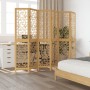 6-panel partition screen solid paulownia wood brown by , Room dividers - Ref: Foro24-358874, Price: 122,38 €, Discount: %