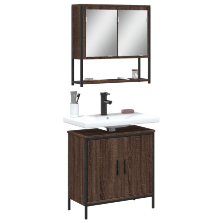 2-piece bathroom furniture set in oak brown plywood by , Bathroom furniture - Ref: Foro24-3214664, Price: 103,30 €, Discount: %