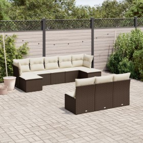 10-piece garden sofa set and brown synthetic rattan cushions by , Garden sets - Ref: Foro24-3218293, Price: 629,99 €, Discoun...