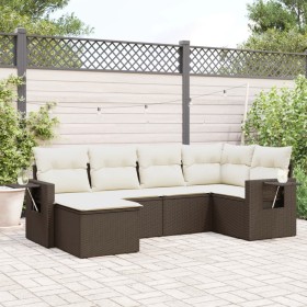 6-piece garden sofa set and brown synthetic rattan cushions by , Garden sets - Ref: Foro24-3220462, Price: 413,11 €, Discount: %