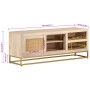 TV-Schrank aus massivem Mangoholz und Eisen, 110 x 30 x 40 cm von , CD- und DVD-Speicher - Ref: Foro24-372022, Preis: 233,84 ...