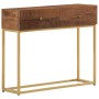 Solid mango wood and iron console table 90x30x76 cm by , Side tables - Ref: Foro24-371998, Price: 174,58 €, Discount: %