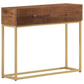 Mesa consola madera maciza de mango y hierro 90x30x76 cm de , Mesas auxiliares - Ref: Foro24-371998, Precio: 174,58 €, Descue...