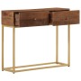 Solid mango wood and iron console table 90x30x76 cm by , Side tables - Ref: Foro24-371998, Price: 174,58 €, Discount: %