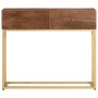 Solid mango wood and iron console table 90x30x76 cm by , Side tables - Ref: Foro24-371998, Price: 174,58 €, Discount: %